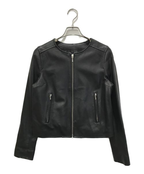 TONAL（トーナル）TONAL (トーナル) ノーカラーレザージャケット ブラック サイズ:38の古着・服飾アイテム