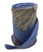 HERMESエルメス）の古着「砂漠の革飾り カレ90 シルクスカーフ」｜ブルー