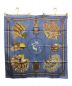 HERMES (エルメス) 砂漠の革飾り カレ90 シルクスカーフ ブルー：19800円