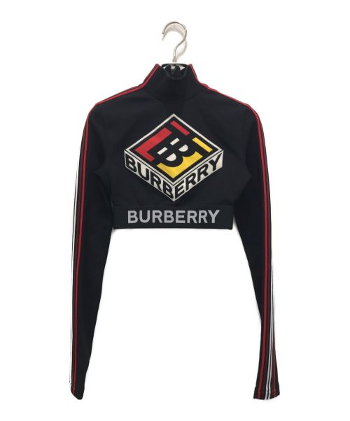 BURBERRY（バーバリー）BURBERRY (バーバリー) Stretch Jersey Logo Graphic Crop Top ブラック サイズ:XSの古着・服飾アイテム