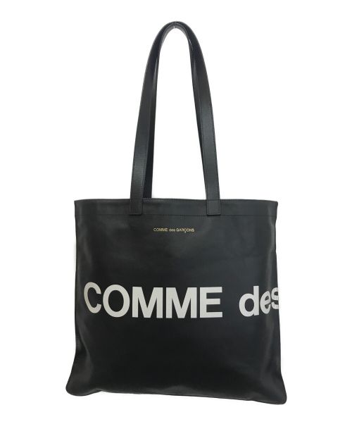 COMME des GARCONS（コムデギャルソン）COMME des GARCONS (コムデギャルソン) ヒュージロゴレザ-トートバッグ ブラックの古着・服飾アイテム