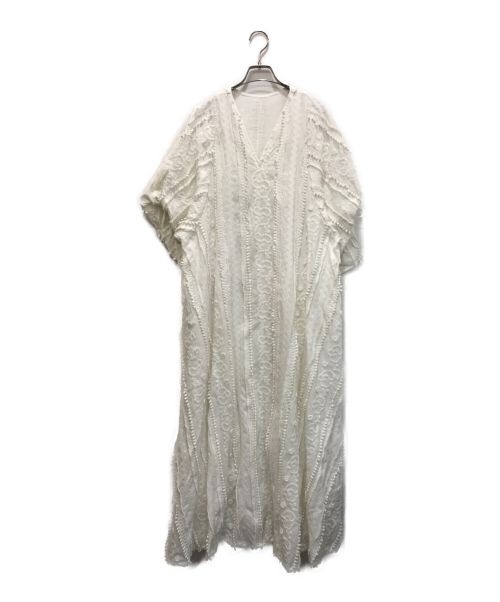Louren（ローレン）Louren (ローレン) フラワーエンブロイダリーバルーンスリーブドレス ホワイト サイズ:M 未使用品の古着・服飾アイテム