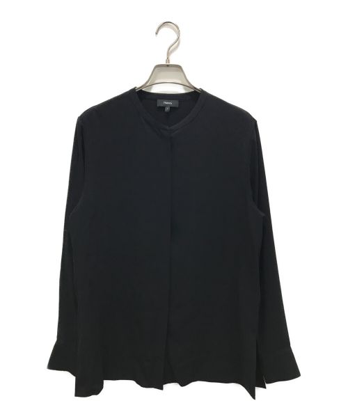 theory（セオリー）theory (セオリー) トリアセテートシャツ ブラック サイズ:Sの古着・服飾アイテム