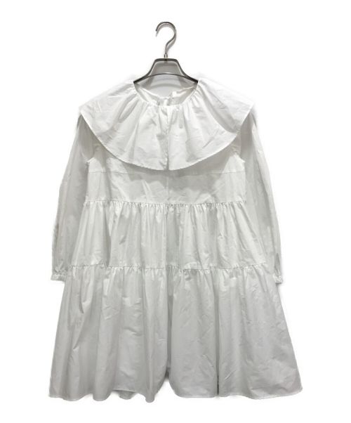 YORI（ヨリ）YORI (ヨリ) フリルカラーティアードチュニック ホワイト サイズ:FREEの古着・服飾アイテム
