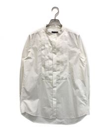 BARNEYS NEWYORK（バーニーズ・ニューヨーク）の古着「ウォッシャブルバンドカラーシャツ」｜ホワイト