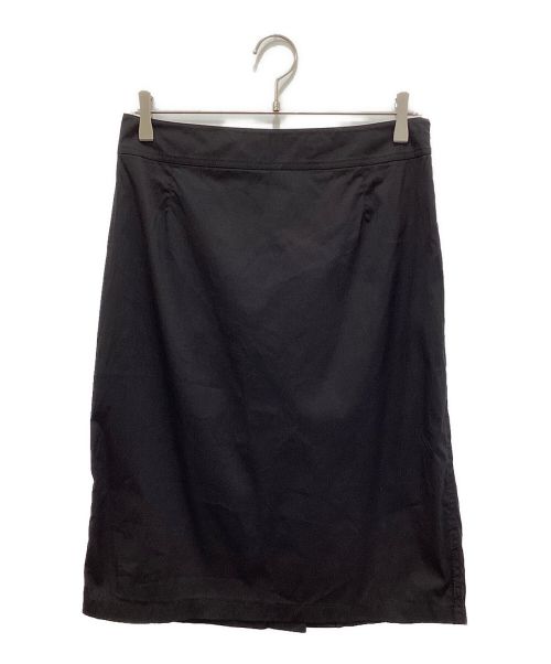 PRADA（プラダ）PRADA (プラダ) バックトライアングルロゴ スリットスカート ブラック サイズ:42Sの古着・服飾アイテム