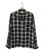 SUGAR CANEシュガーケーン）の古着「RAYON OMBRE CHECK OPEN SHIRT」｜グレー