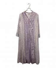 ne quittez pas (ヌキテパ) ロータスコンビプリントパネルドレス パープル サイズ:M