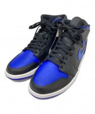 NIKE (ナイキ) Air Jordan 1 Mid "Black/Blue" ブルー×ブラック サイズ:28.5