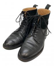 Crockett & Jones (クロケット&ジョーンズ) SHIPS (シップス) スウェード切替レースアップブーツ ブラック サイズ:8E