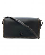 COACH (コーチ) レザーショルダーバッグ ブラック