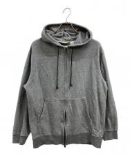 Y's for men (ワイズフォーメン) FLEECE HOODIE WITH LOGO PRINT グレー サイズ:3