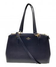 COACH (コーチ) 2WAYレザーバッグ ネイビー