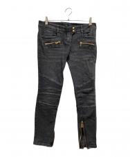 BALMAIN (バルマン) バイカースキニーデニムパンツ ブラック サイズ:表記なし(実寸参照)