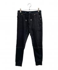 BALMAIN (バルマン) デニムスウェットトラックパンツ ブラック サイズ:XS