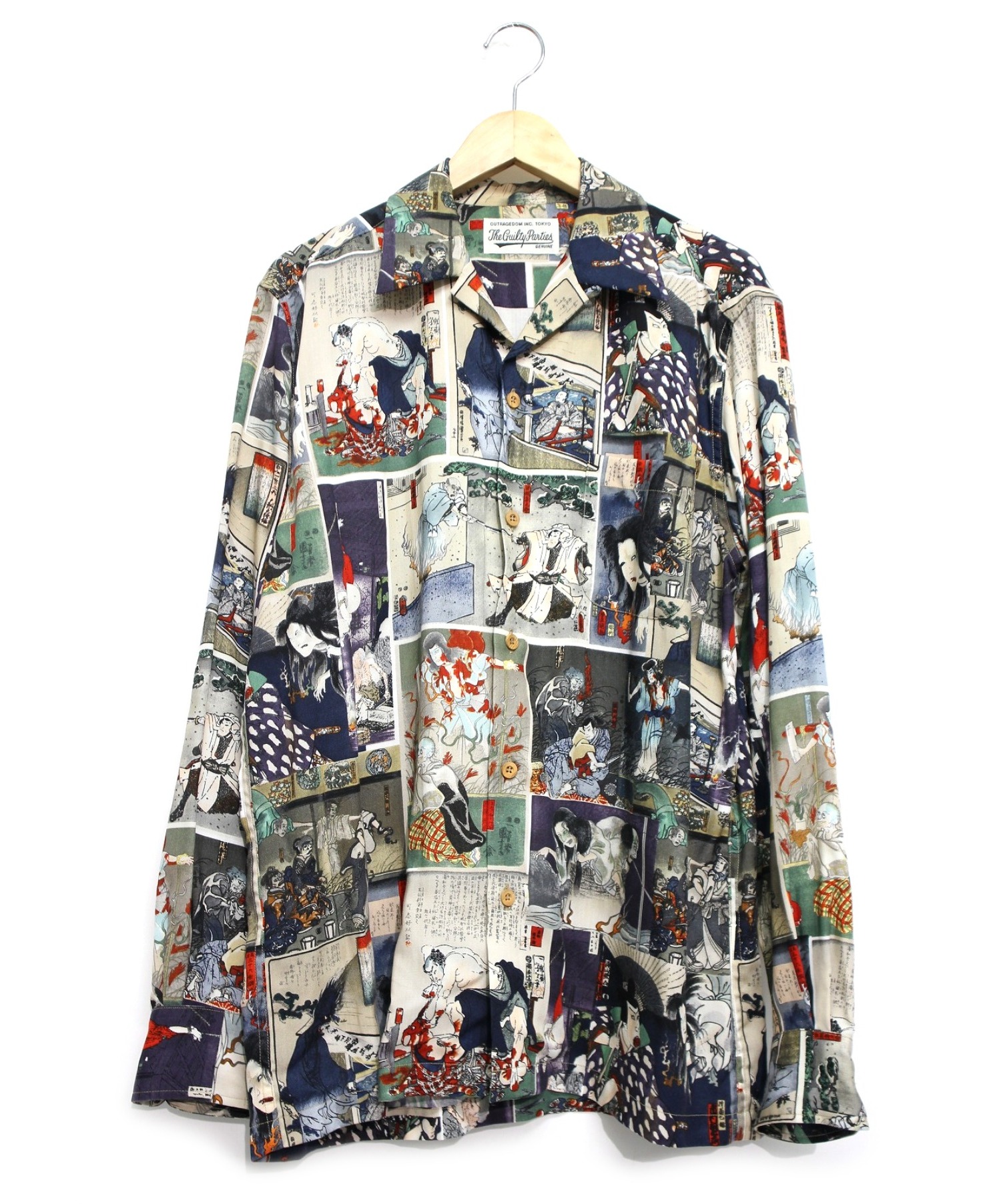 中古 古着通販 Wacko Maria ワコマリア 浮世絵オープンカラーシャツ ネイビー サイズ M L S Hawaiian Shirt ブランド 古着通販 トレファク公式 Trefac Fashion