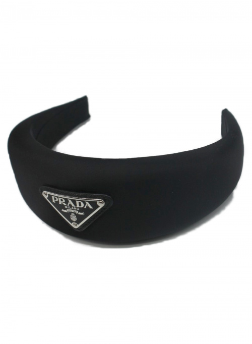 PRADA（プラダ）PRADA (プラダ) NYLON LOGO HAIR BAND ブラック 1IH016の古着・服飾アイテム