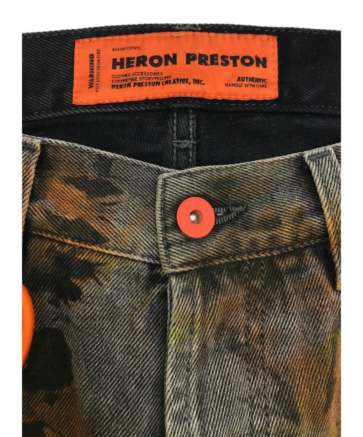 HERON PRESTON (ヘロン プレストン) デニムパンツ ブラック サイズ:W30