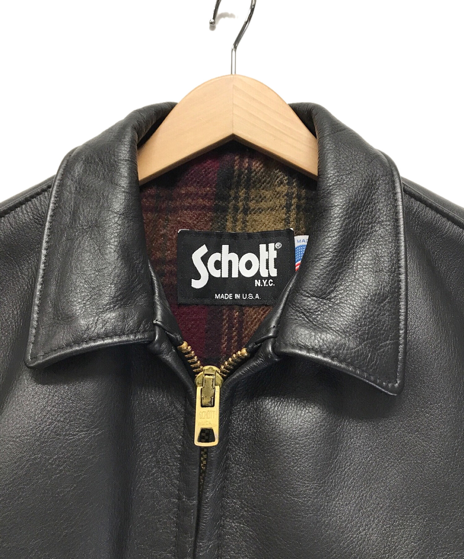 Schott (ショット) シングルライダースジャケット ブラック サイズ:40