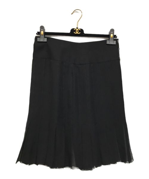 CHANEL（シャネル）CHANEL (シャネル) シルクプリーツスカート ブラック サイズ:38の古着・服飾アイテム