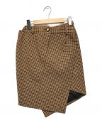 BALENCIAGA（）の古着「Check mini skirt」｜ブラウン