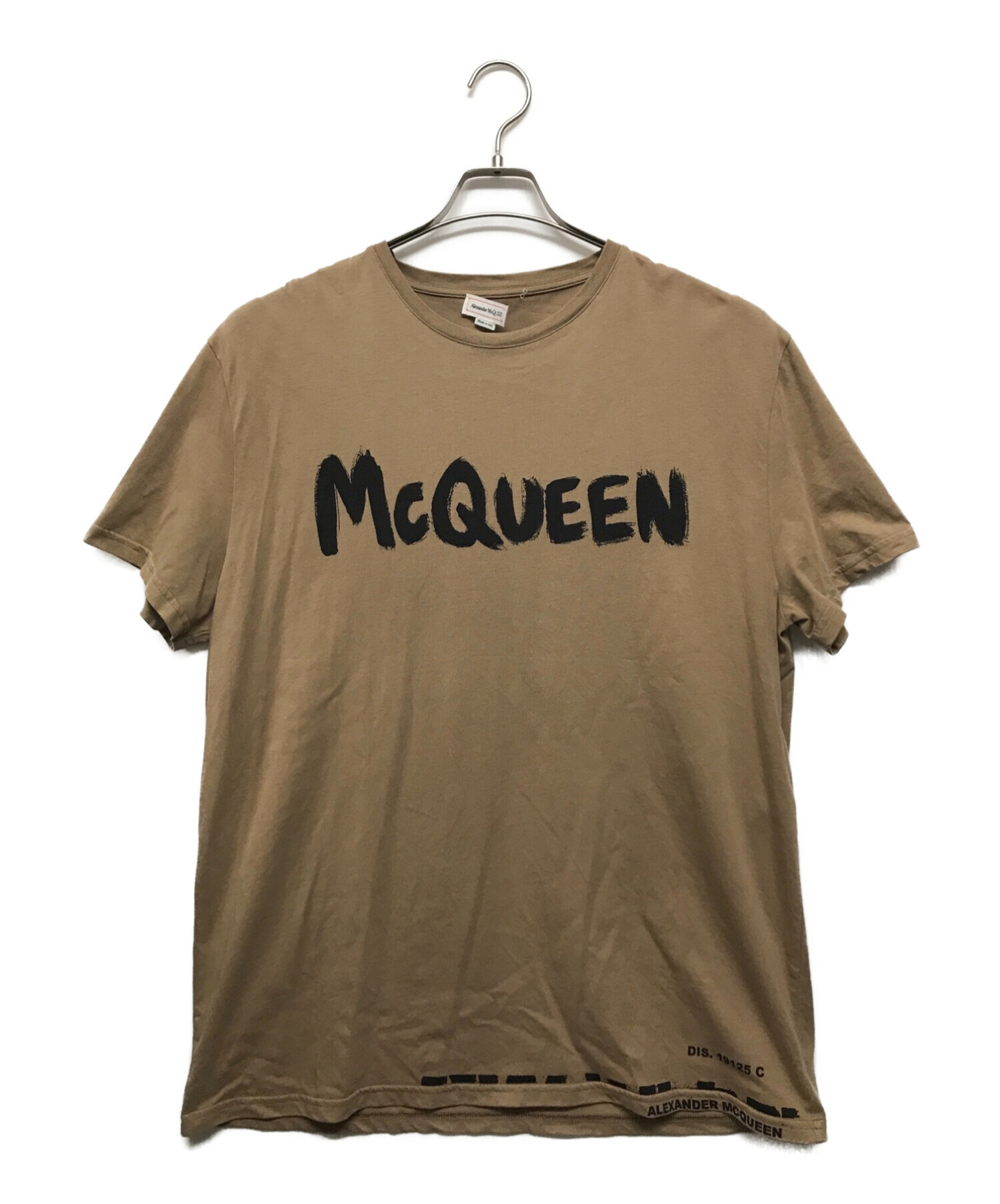 ALEXANDER McQUEEN (アレキサンダーマックイーン) ロゴプリントTシャツ ブラウン サイズ:SIZE M