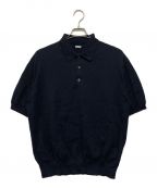 A.PRESSEアプレッセ）の古着「Cotton Knit S/S Polo Shirts」｜ネイビー