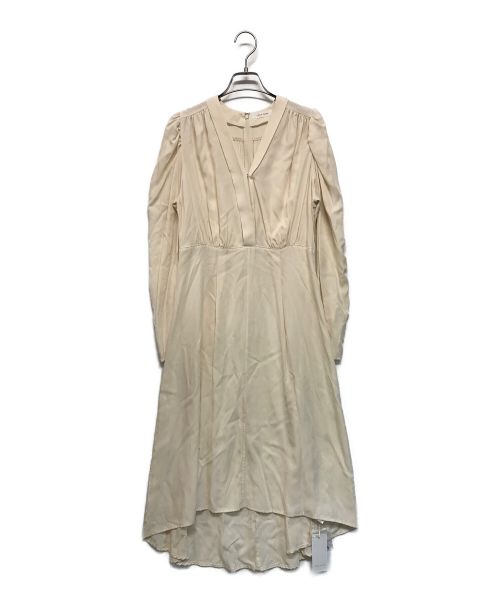 CASA FLINE（カーサフライン）CASA FLINE (カーサフライン) タックギャザーフレアドレス ホワイト サイズ:SIZE Freeの古着・服飾アイテム