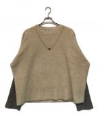 LOEWE（）の古着「Two-tone stretch wool blend sweater」｜ベージュ×グレー