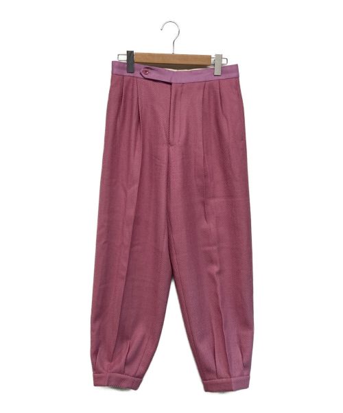 DRAWER（ドゥロワー）DRAWER (ドゥロワー) ウールツイル裾タックパンツ ピンク サイズ:SIZE 40の古着・服飾アイテム