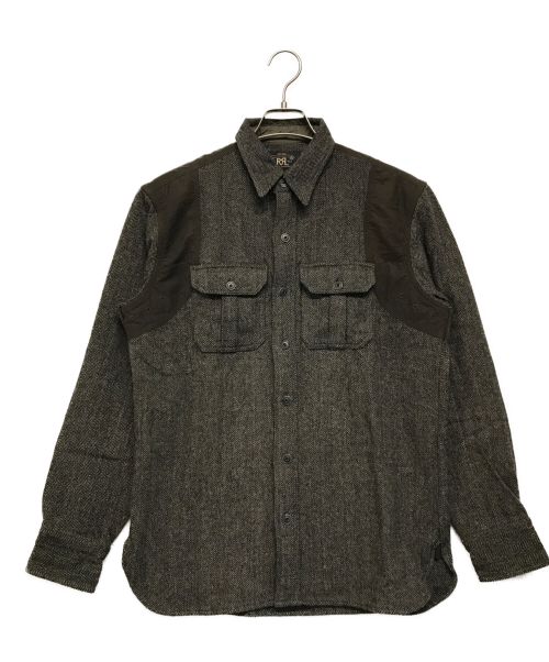 RRL（ダブルアールエル）RRL (ダブルアールエル) ウール ヘリンボーン シャツ ジャケット グレー サイズ:SIZE Sの古着・服飾アイテム
