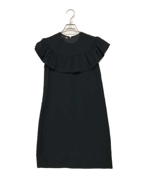 MIU MIU（ミュウミュウ）MIU MIU (ミュウミュウ) フリルワンピース ブラック サイズ:36の古着・服飾アイテム