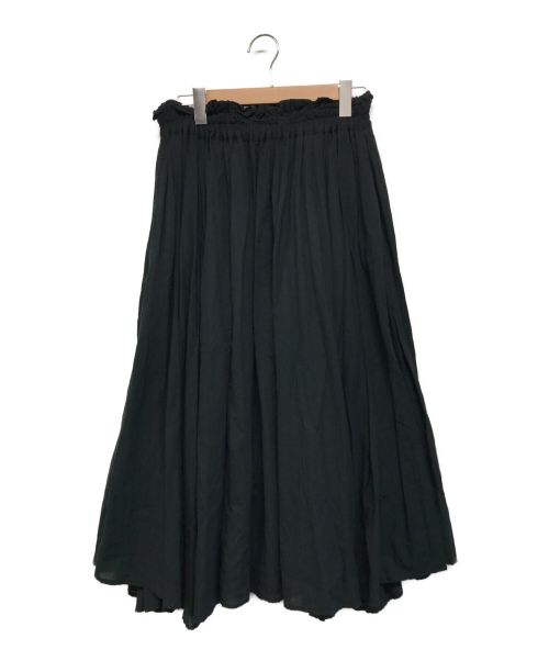 IROFUSI（イロフシ）IROFUSI (イロフシ) 黒シャーリングスカート ブラック サイズ:SIZE Freeの古着・服飾アイテム