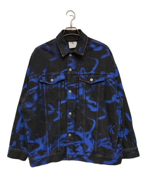 Calvin Klein（カルバンクライン）Calvin Klein (カルバンクライン) デニムジャケット ブラック×ブルー サイズ:SIZE Sの古着・服飾アイテム