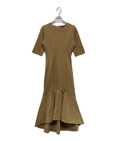 kei shirahata（ケイシラハタ）kei shirahata (ケイシラハタ) バックジップ ラッフルヘムドレス ベージュ サイズ:SIZE 0の古着・服飾アイテム