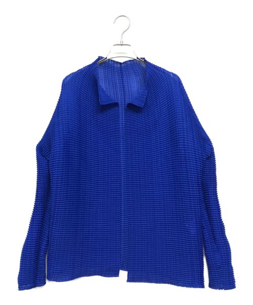 ISSEY MIYAKE（イッセイミヤケ）ISSEY MIYAKE (イッセイミヤケ) プリーツカーディガン ブルー サイズ:SIZE 2の古着・服飾アイテム