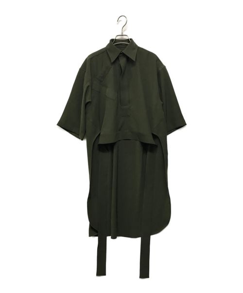 PLAN C（プランシー）PLAN C (プランシー) asymmetric hem tied back shirt オリーブ サイズ:SIZE 38の古着・服飾アイテム