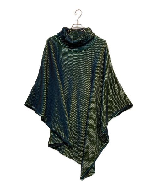 ISSEY MIYAKE（イッセイミヤケ）ISSEY MIYAKE (イッセイミヤケ) オーロラニットワンピース 黄緑×ブルー×ブラック サイズ:SIZE 2の古着・服飾アイテム