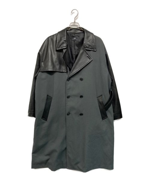 HARE（ハレ）HARE (ハレ) シンセティックレザーコンビトレンチコート ブラック サイズ:SIZE Mの古着・服飾アイテム