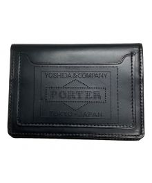 PORTER（ポーター）の古着「PS LEATHER WALLET GLASS LEATHER Ver」｜ブラック