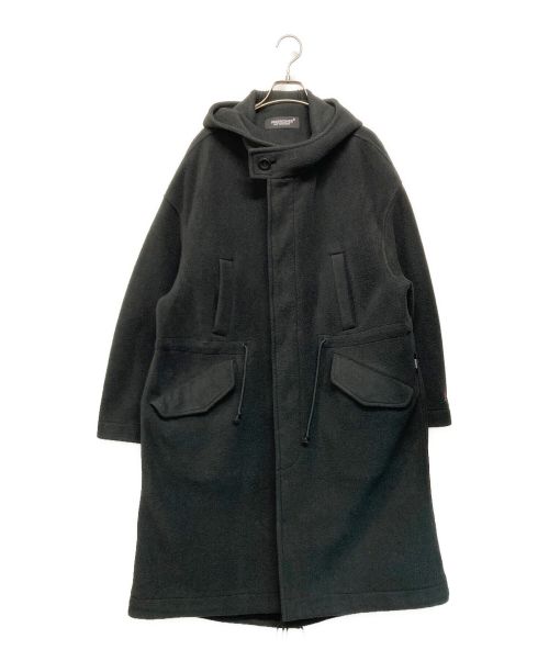 UNDERCOVER（アンダーカバー）UNDERCOVER (アンダーカバー) ポーラフリースパッチプリントモッズコート ブラック サイズ:SIZE 1の古着・服飾アイテム