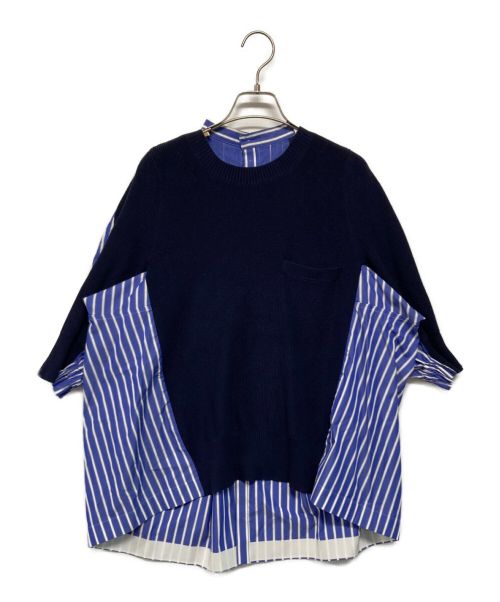 sacai（サカイ）sacai (サカイ) Cotton Knit Pullover ブルー サイズ:SIZE 1の古着・服飾アイテム
