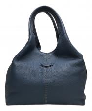 TOD'S (トッズ) サイドジップレザーハンドバッグ ネイビー