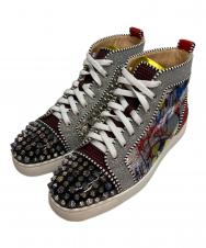Christian Louboutin (クリスチャン・ルブタン) スパイクパテントハイカットスニーカー シルバー サイズ:SIZE 40