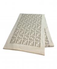 FENDI (フェンディ) ズッカ柄ウールマフラー ベージュ