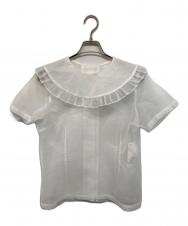 COMME des GARCONS GIRL (コムデギャルソンガール) ruffled sheer shirt(ッフルド・シアー・シャツ) ホワイト サイズ:S