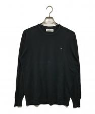 STONE ISLAND (ストーンアイランド) カシミヤ混ロゴ刺繍ニット ブラック サイズ:M
