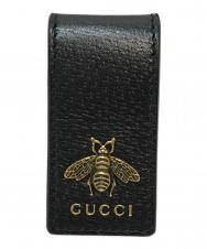 GUCCI (グッチ) アニマリエレザー マネークリップ ブラック
