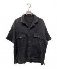 Porter Classic (ポータークラシック) 刺し子半袖シャツ ブラック サイズ:M