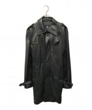 BURBERRY LONDON (バーバリーロンドン) ラムレザーコート　レザートレンチコート ブラック サイズ:SIZE LL